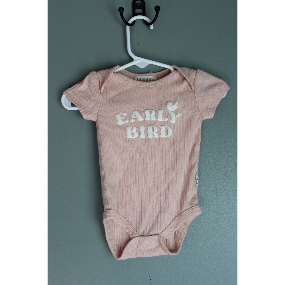 Rabbit + Bear "Early Bird" Baby Girls Short-Sleeve Bodysuit 3-6M